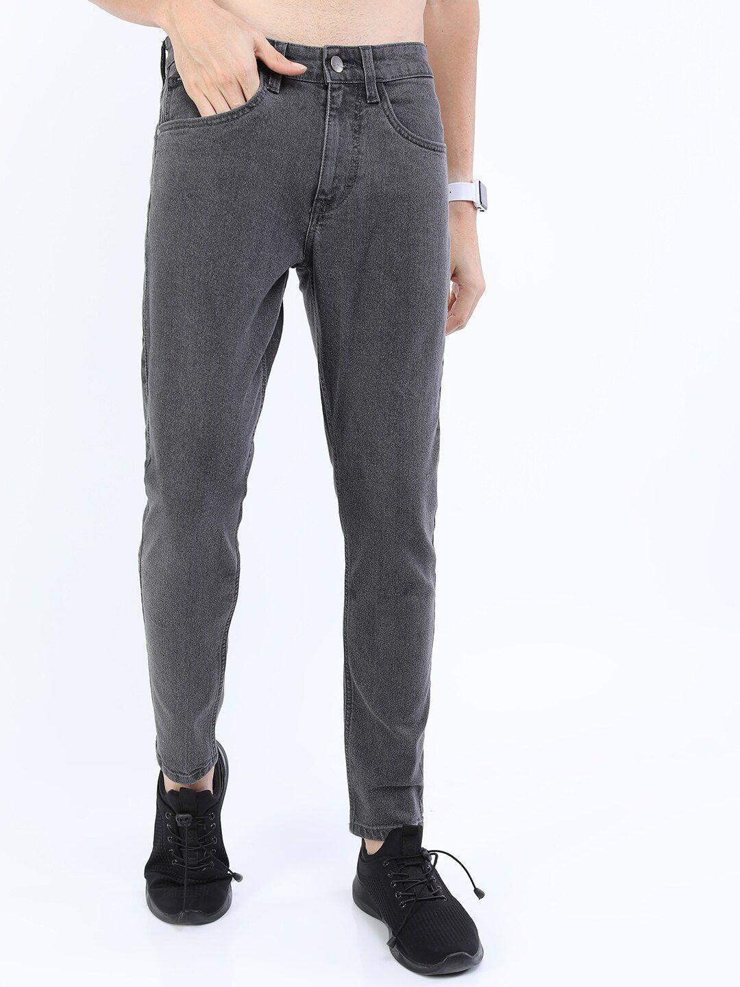 ketch men grey tapered fit clean look stretchable jeans