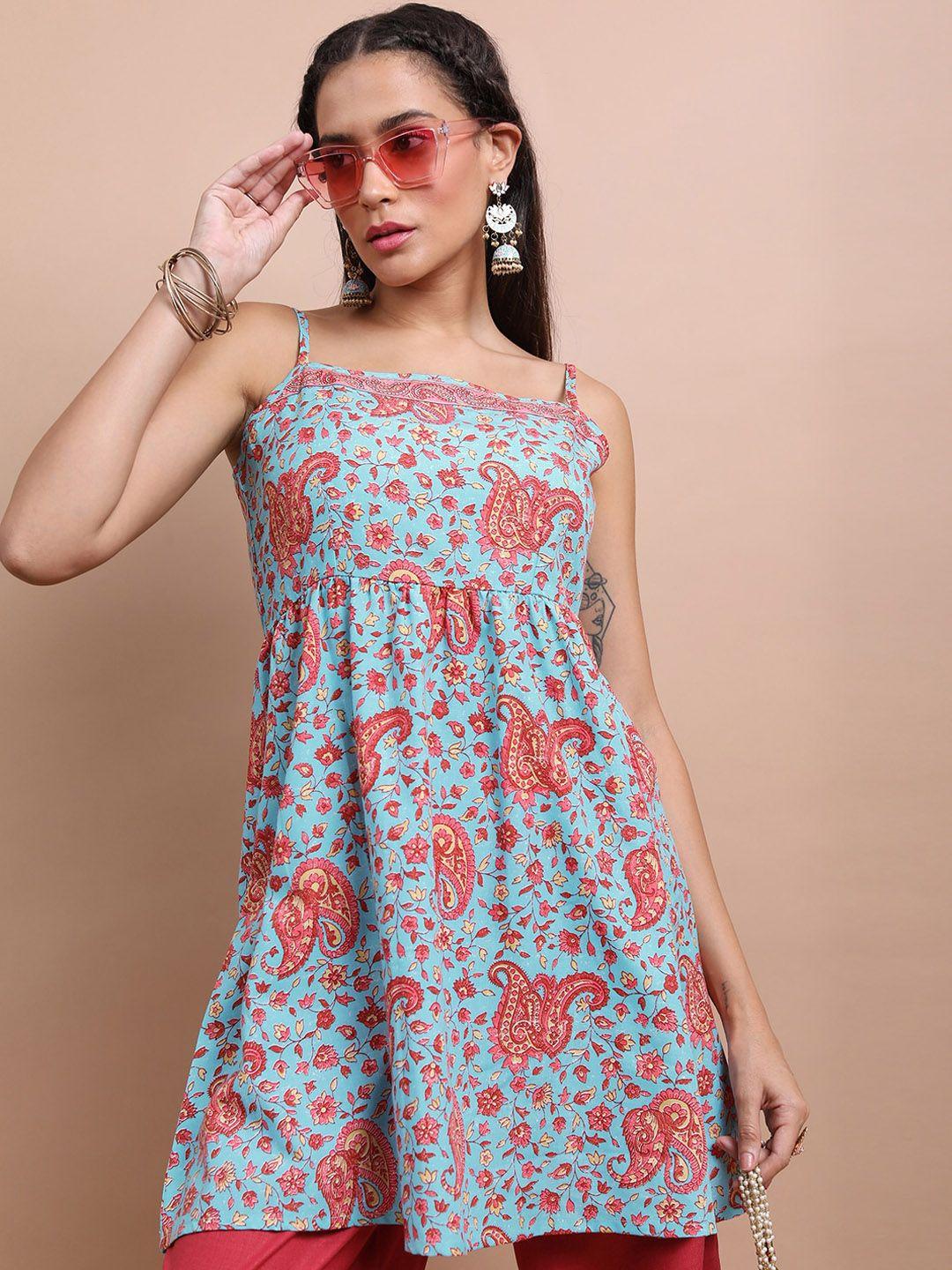 ketch paisley printed ethnic a-line tunic