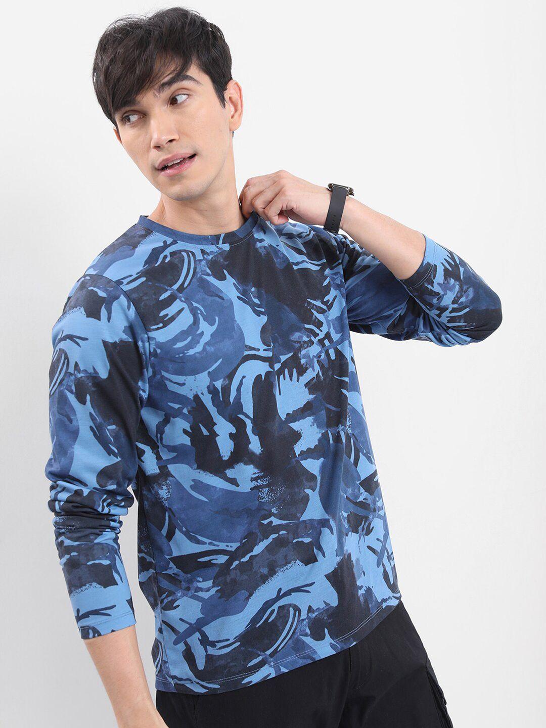 ketch abstract printed long sleeves relaxed fit t-shirt