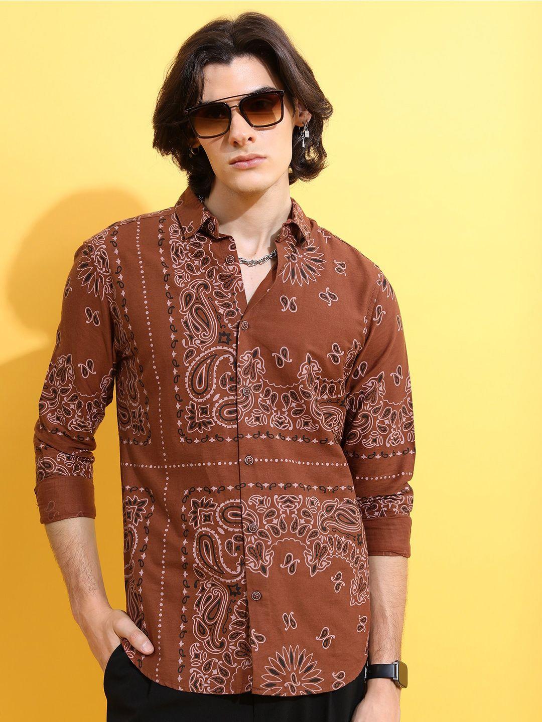 ketch ethnic motifs printed cotton casual shirt