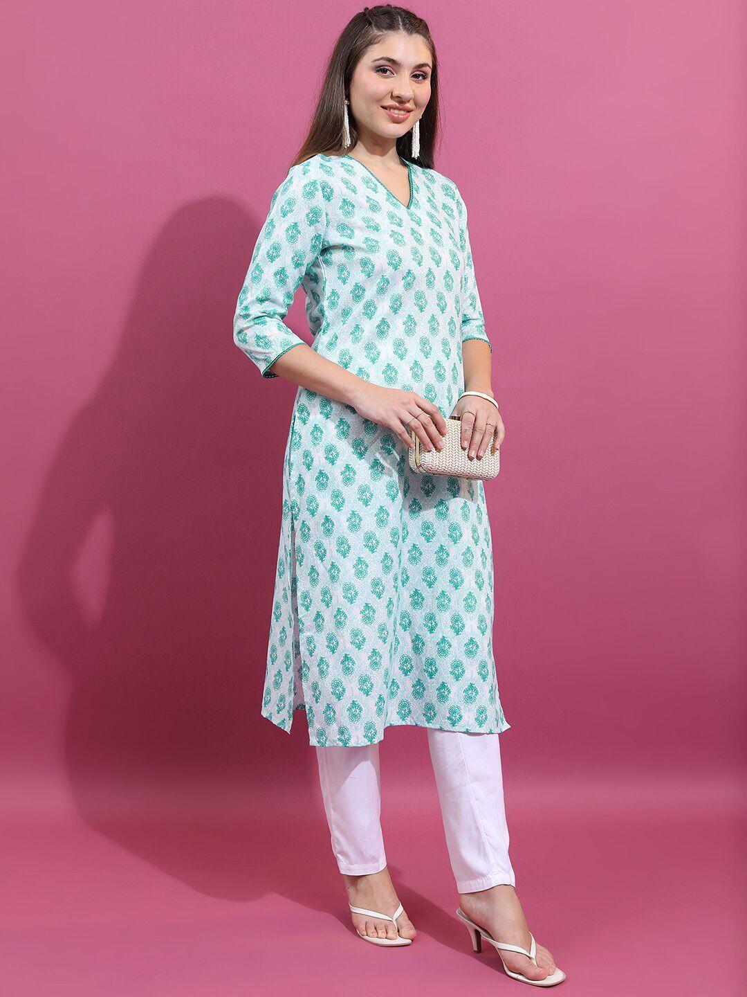 ketch ethnic motifs printed v-neck kurta