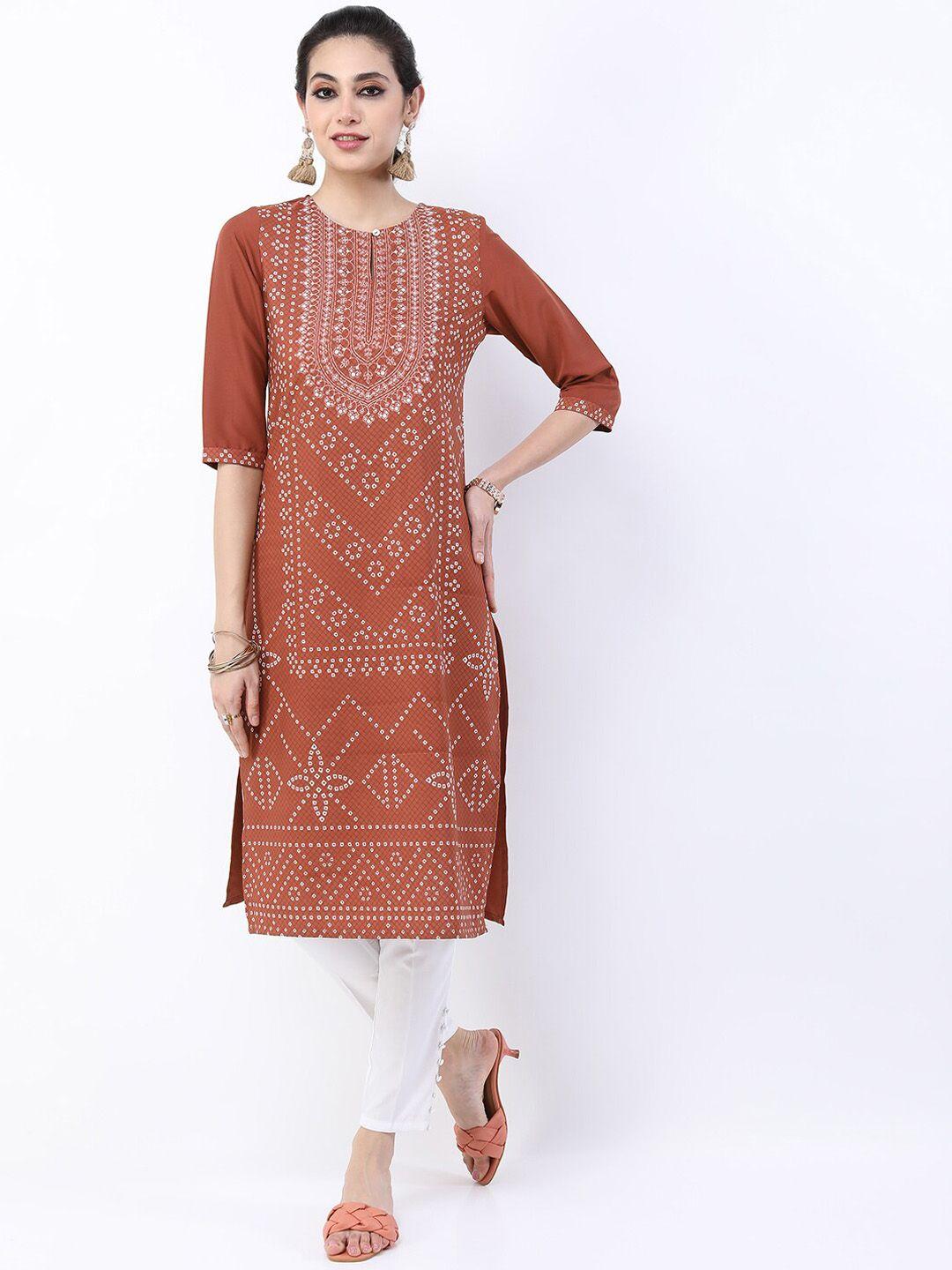 ketch floral printed keyhole neck straight kurta