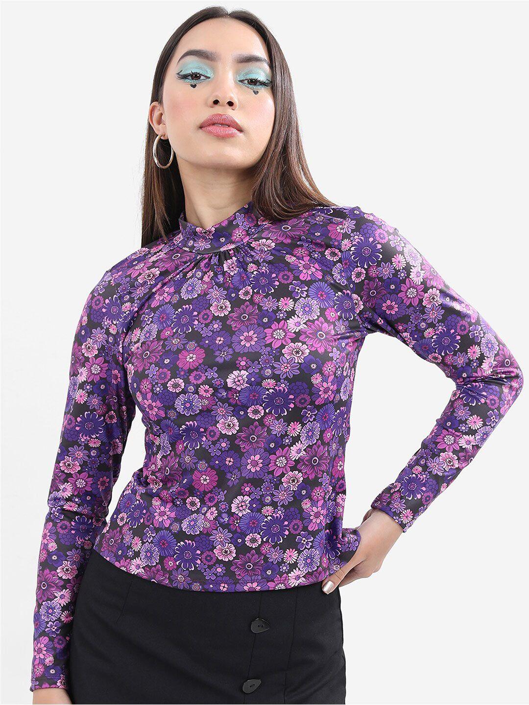 ketch high neck floral print top