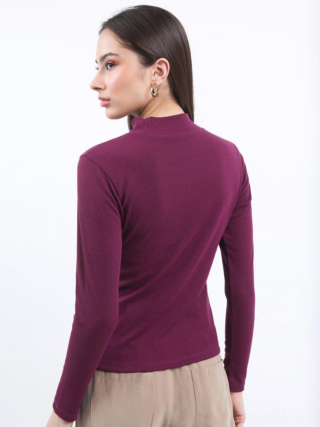 ketch high neck long sleeves knitted top