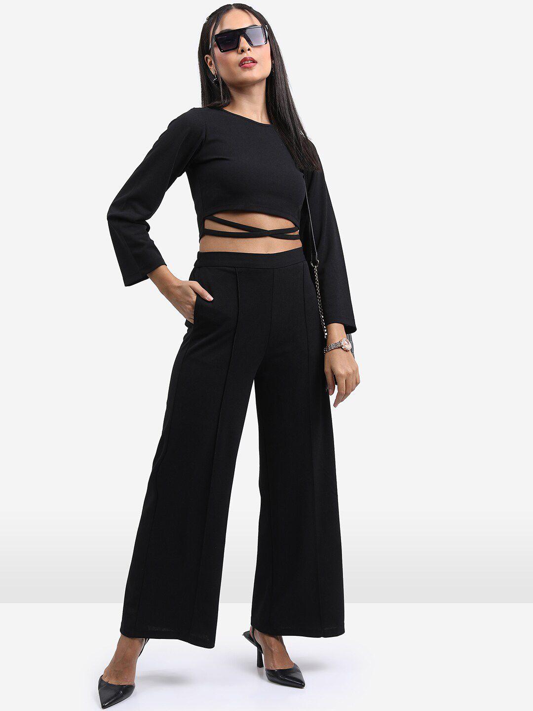 ketch long sleeves crop top and palazzo