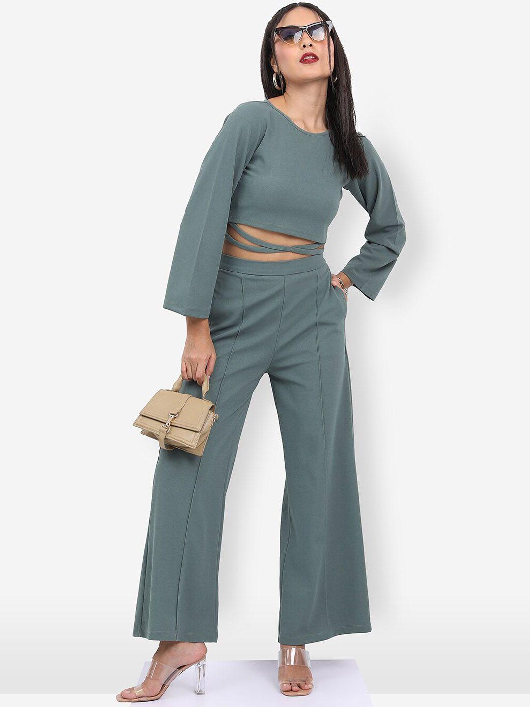 ketch long sleeves crop top and palazzos