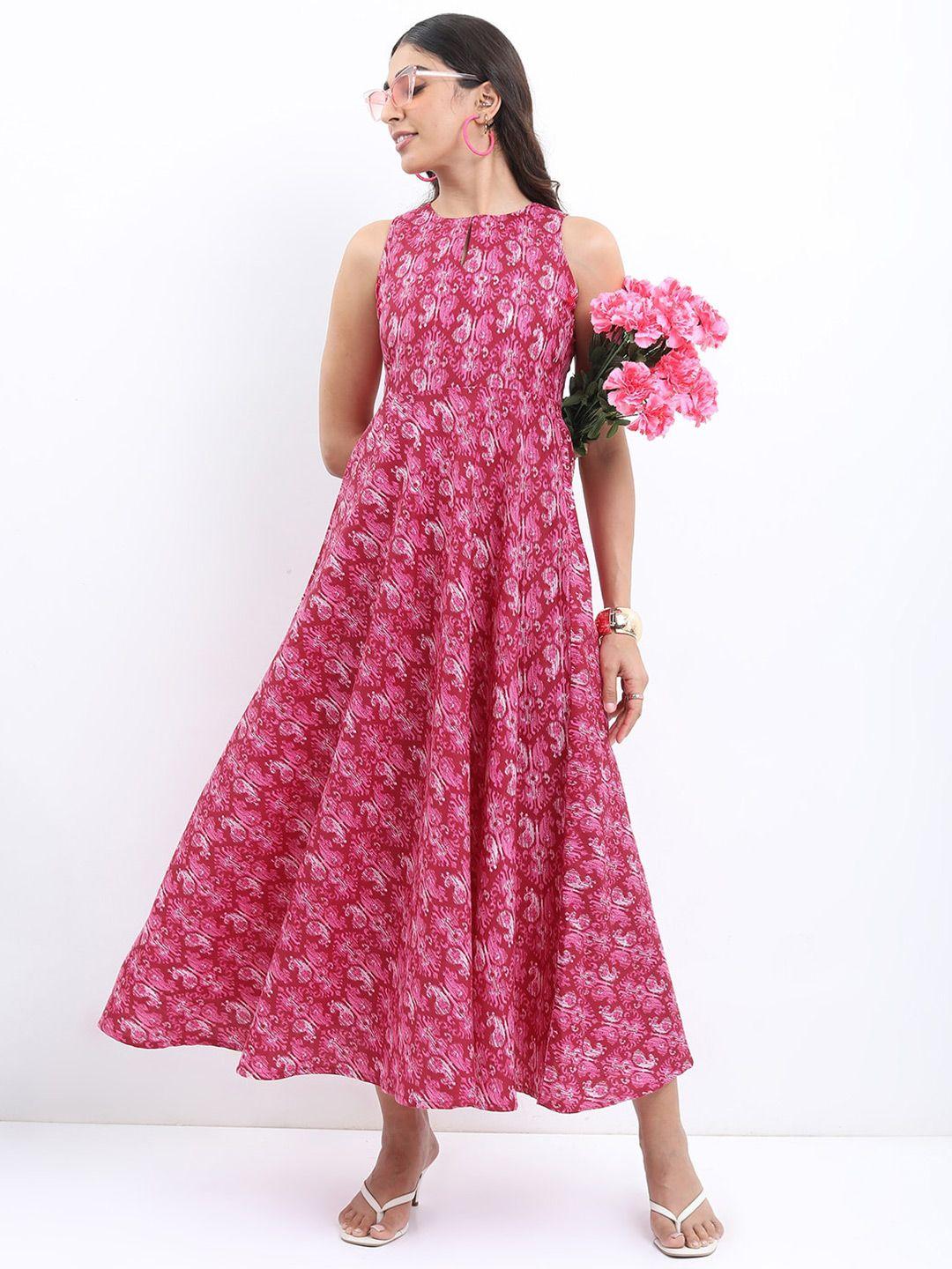 ketch magenta floral maxi dress