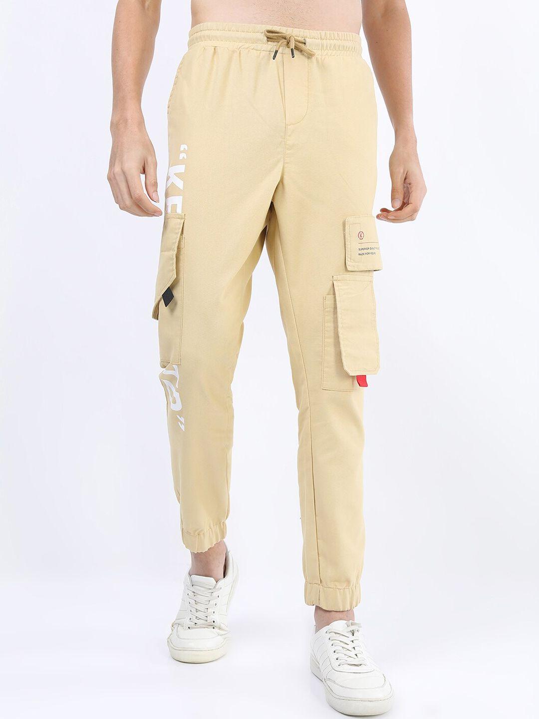 ketch men beige joggers trousers