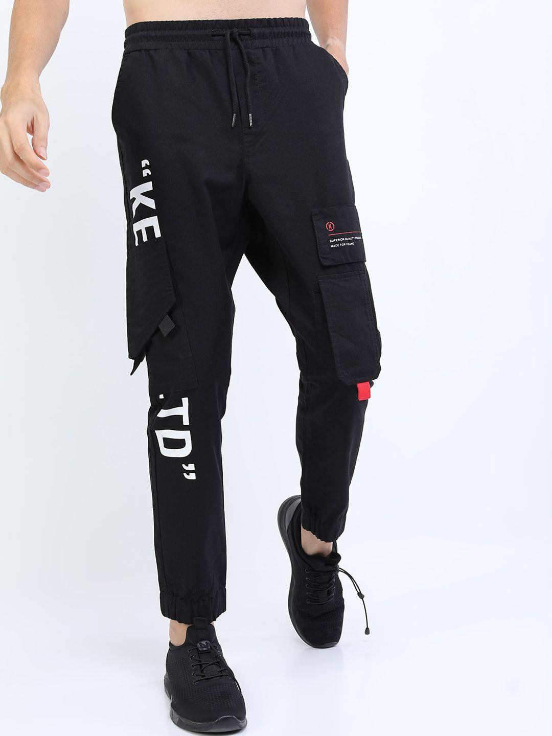 ketch men black joggers trousers