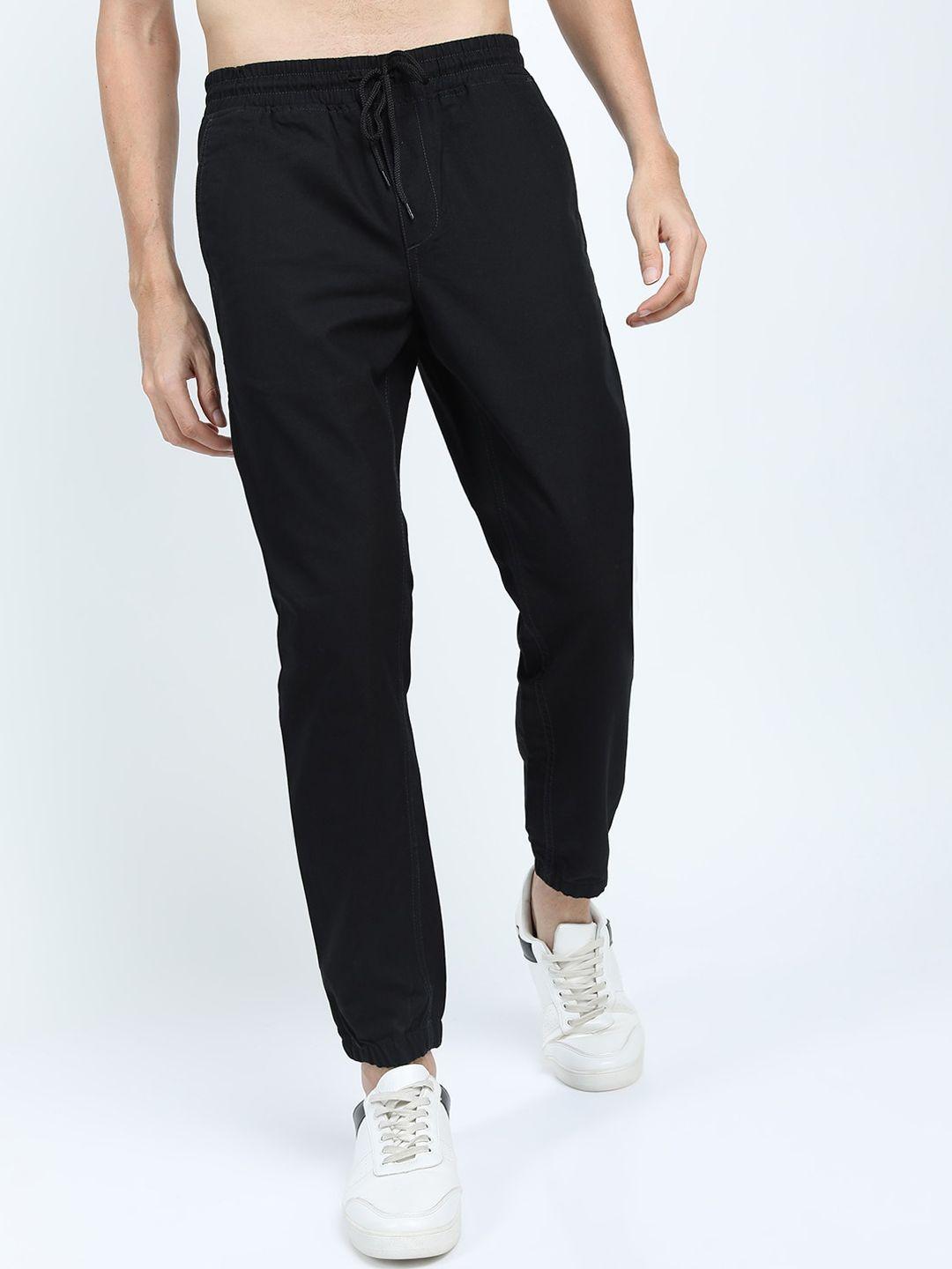 ketch men black regular fit joggers