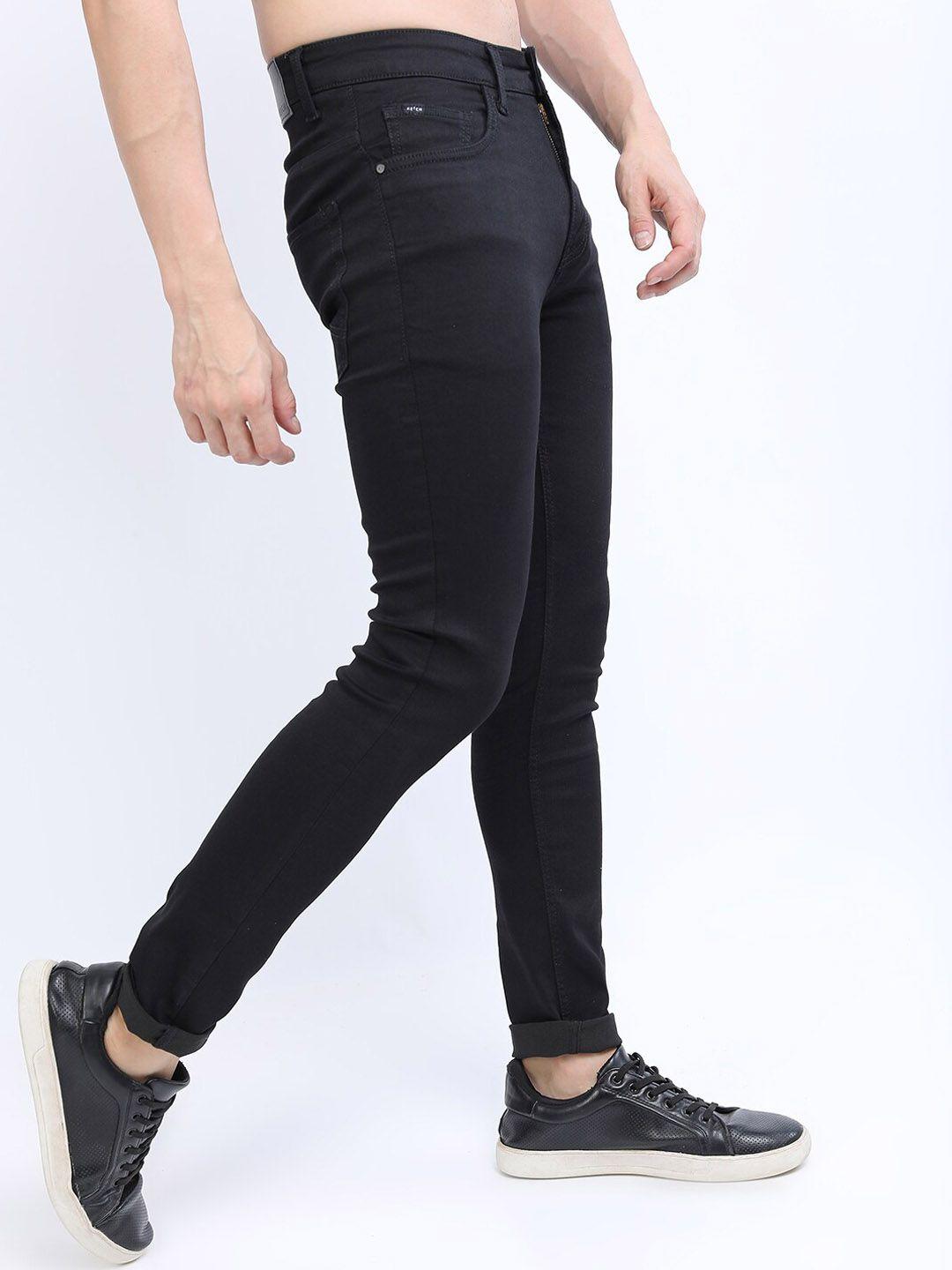 ketch men black skinny fit clean look stretchable jeans