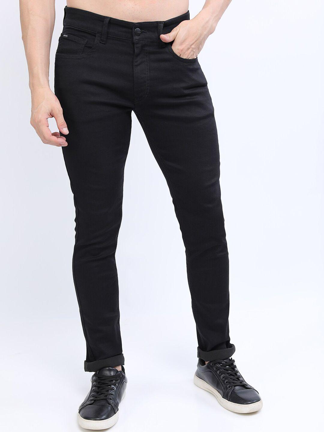 ketch men black slim fit cotton stretchable jeans