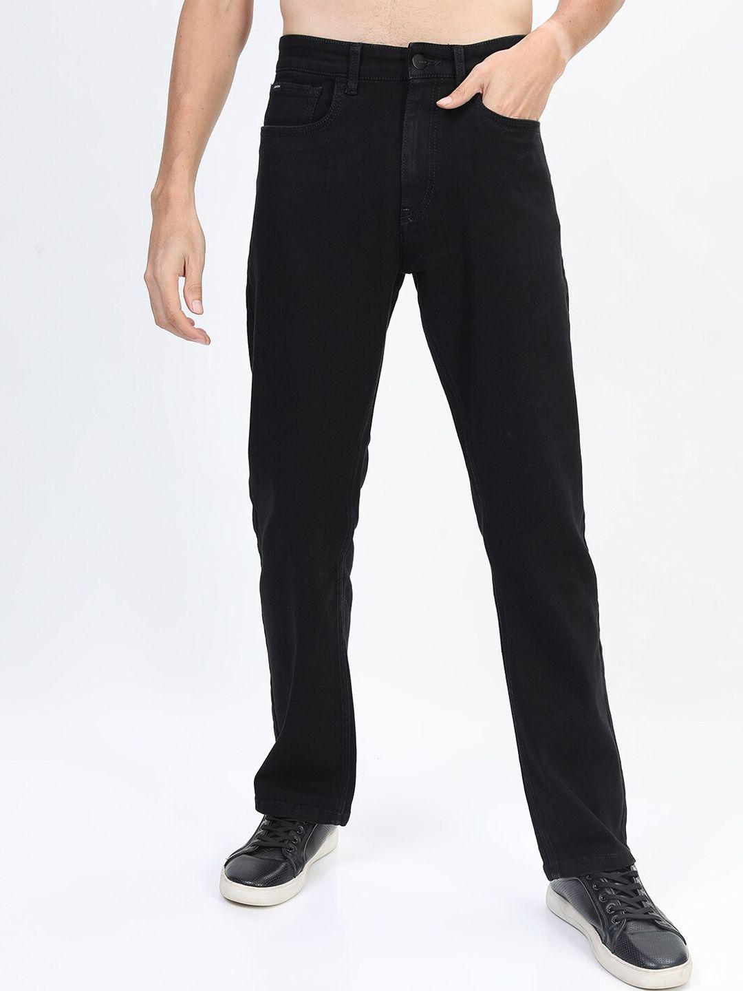 ketch men black straight fit stretchable jeans