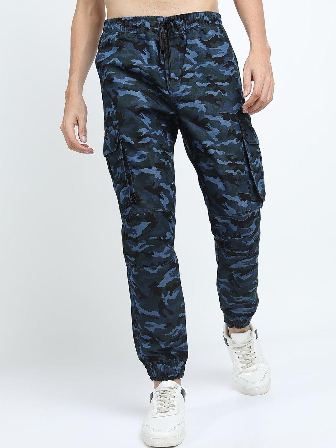 ketch men blue camouflage printed joggers