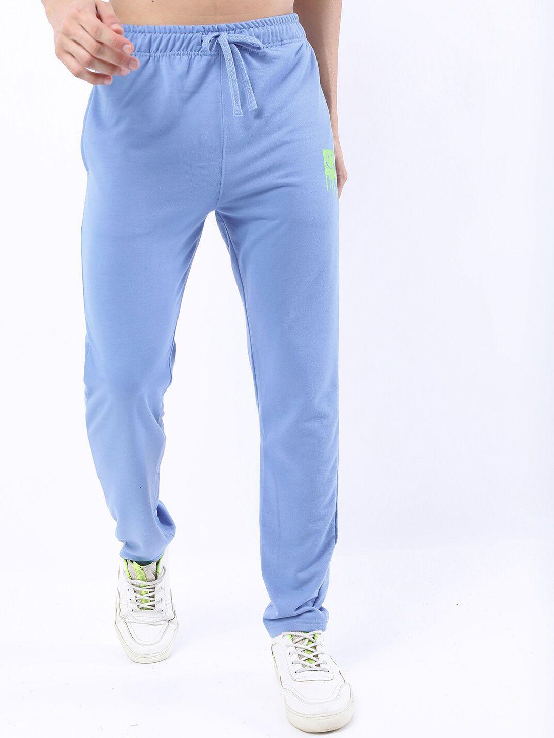 ketch men blue printed track pants