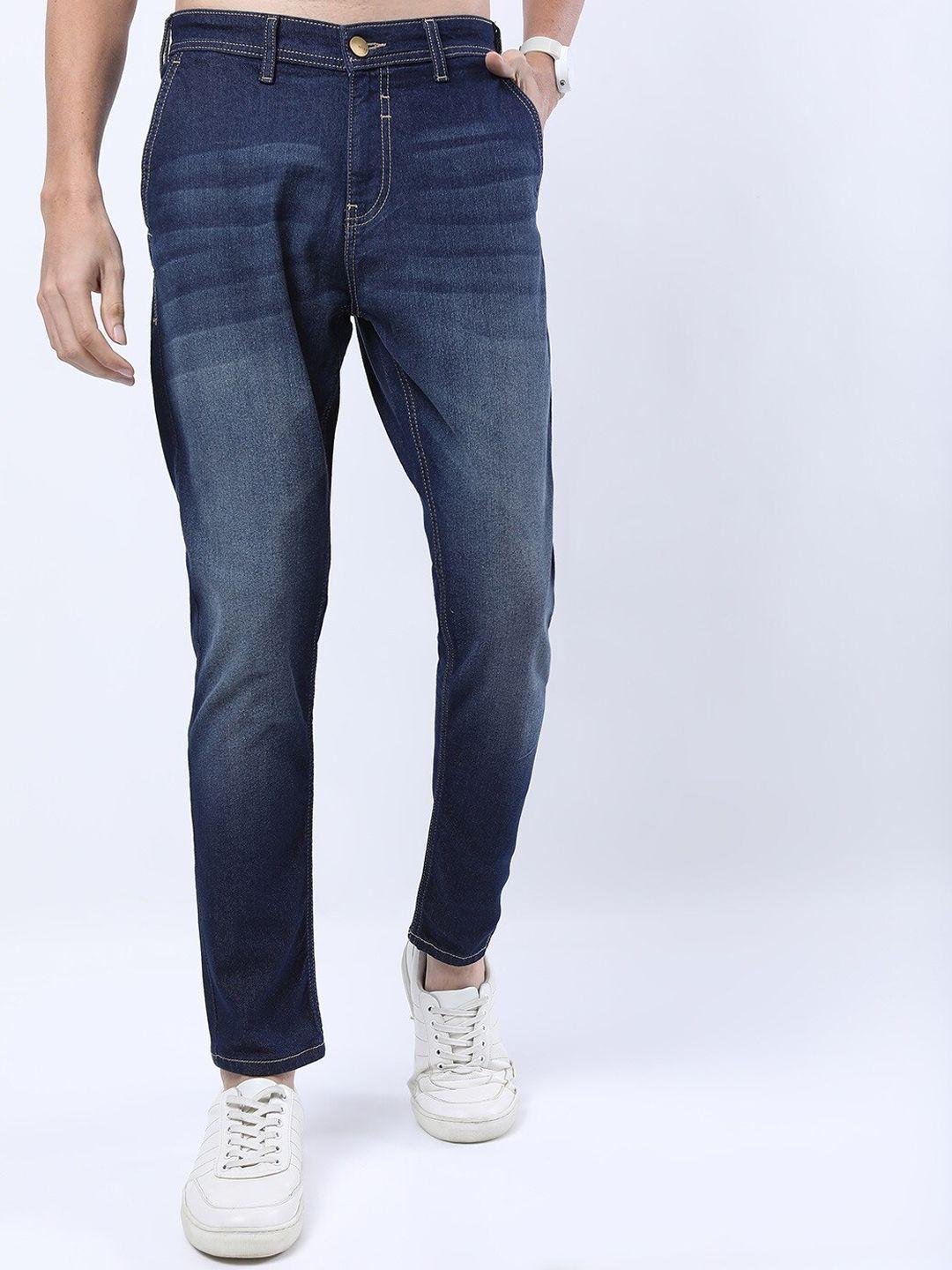 ketch men blue slim fit mid-rise light fade stretchable jeans