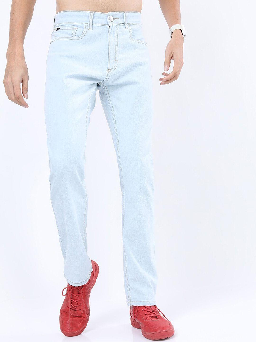 ketch men blue straight fit clean look stretchable jeans