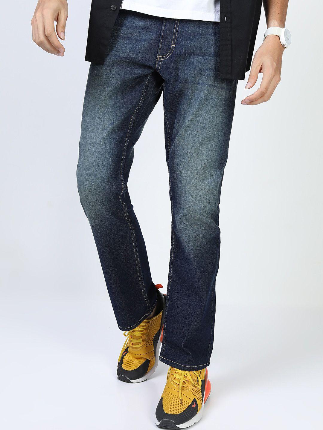 ketch men blue straight fit light fade stretchable jeans