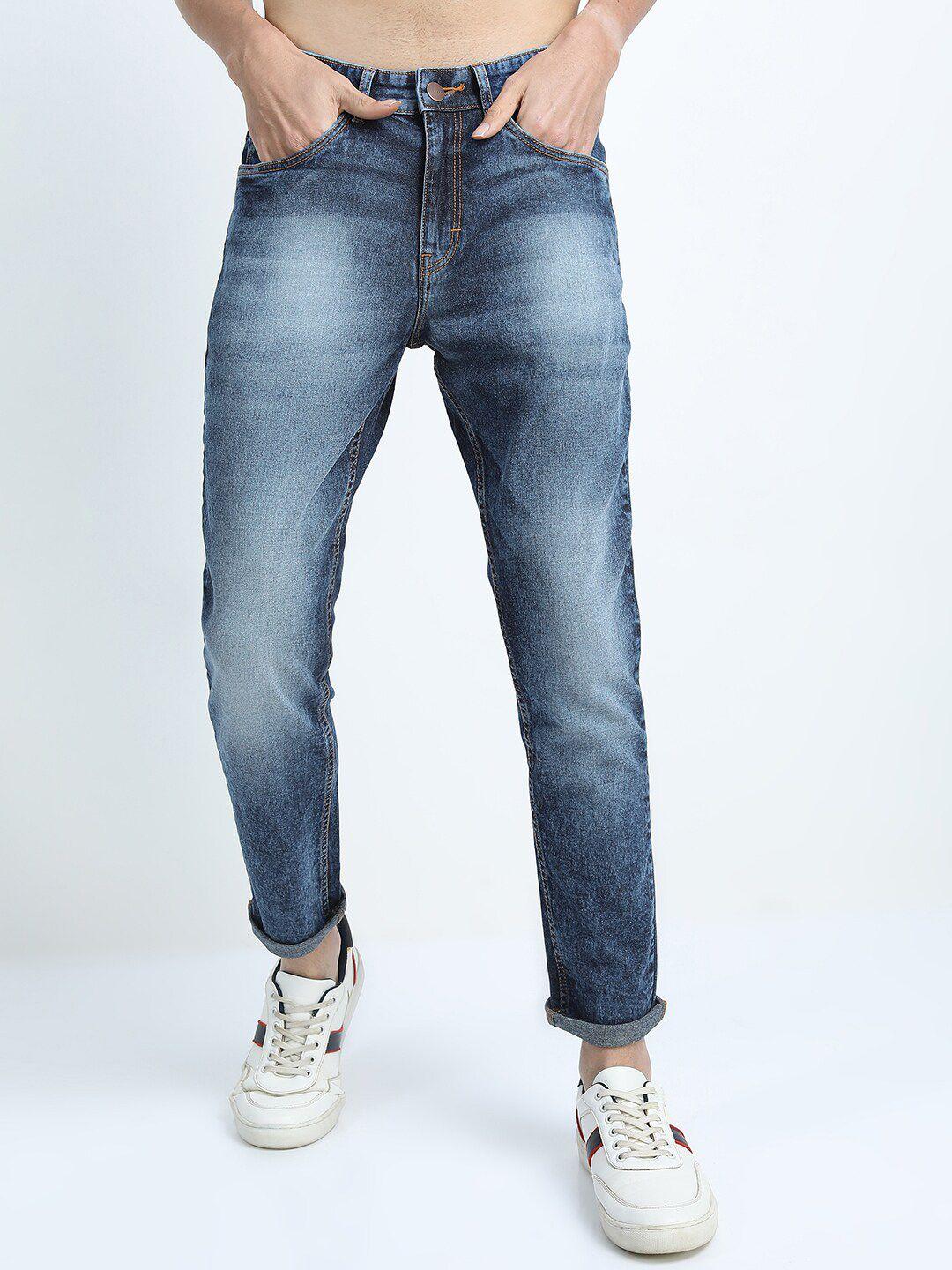 ketch men blue tapered fit heavy fade stretchable jeans