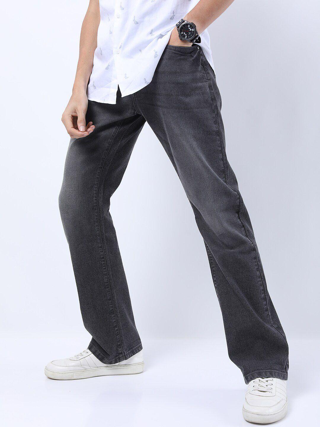 ketch men charcoal bootcut stretchable jeans