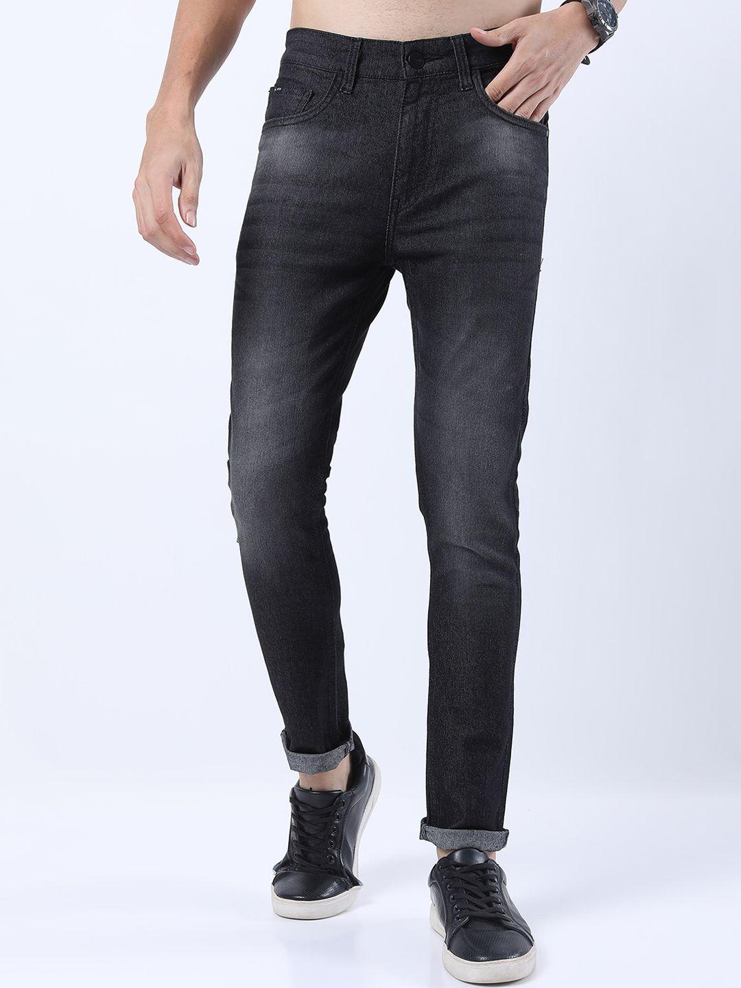 ketch men charcoal skinny fit light fade stretchable jeans