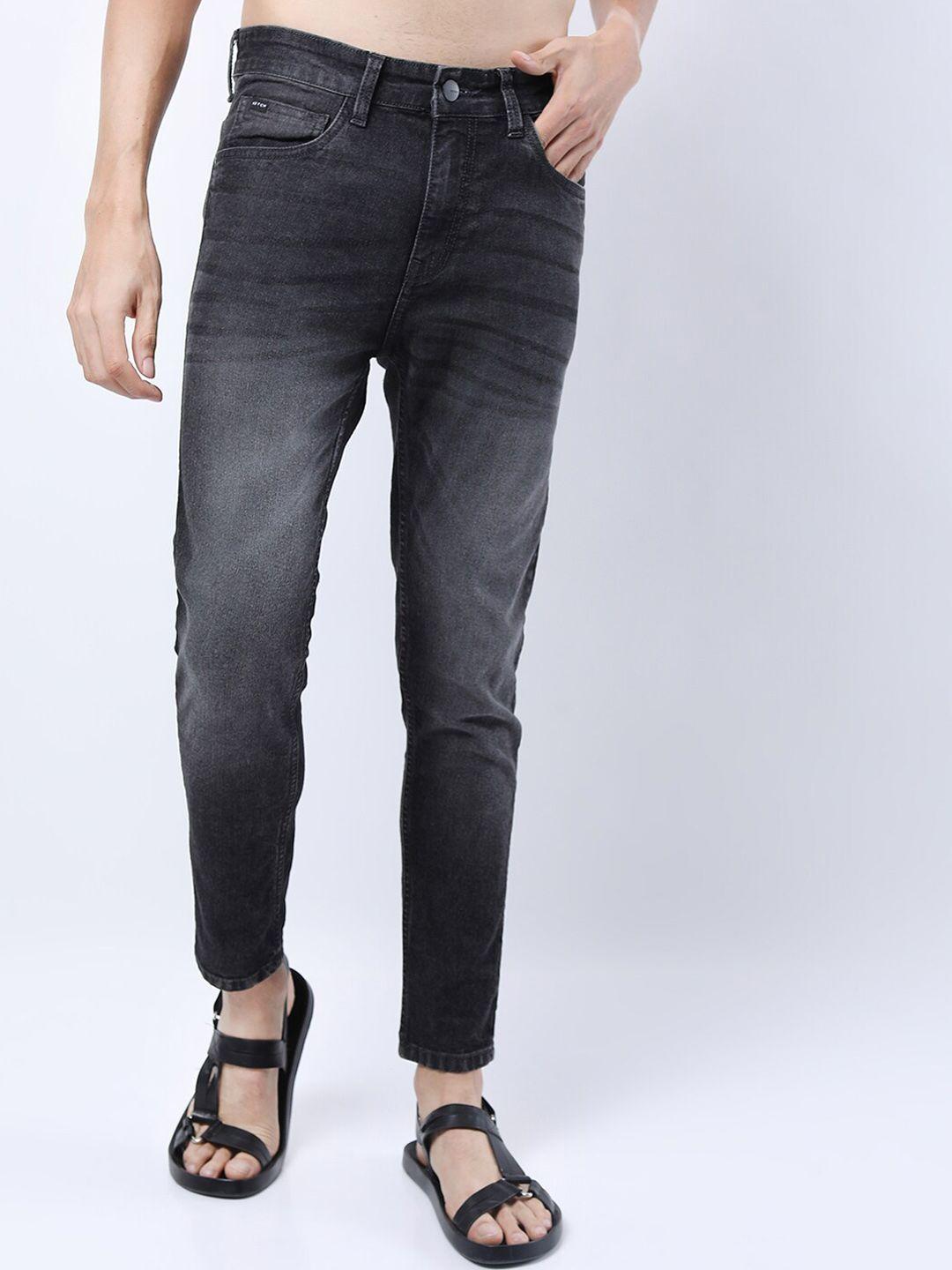 ketch men charcoal skinny fit light fade stretchable jeans