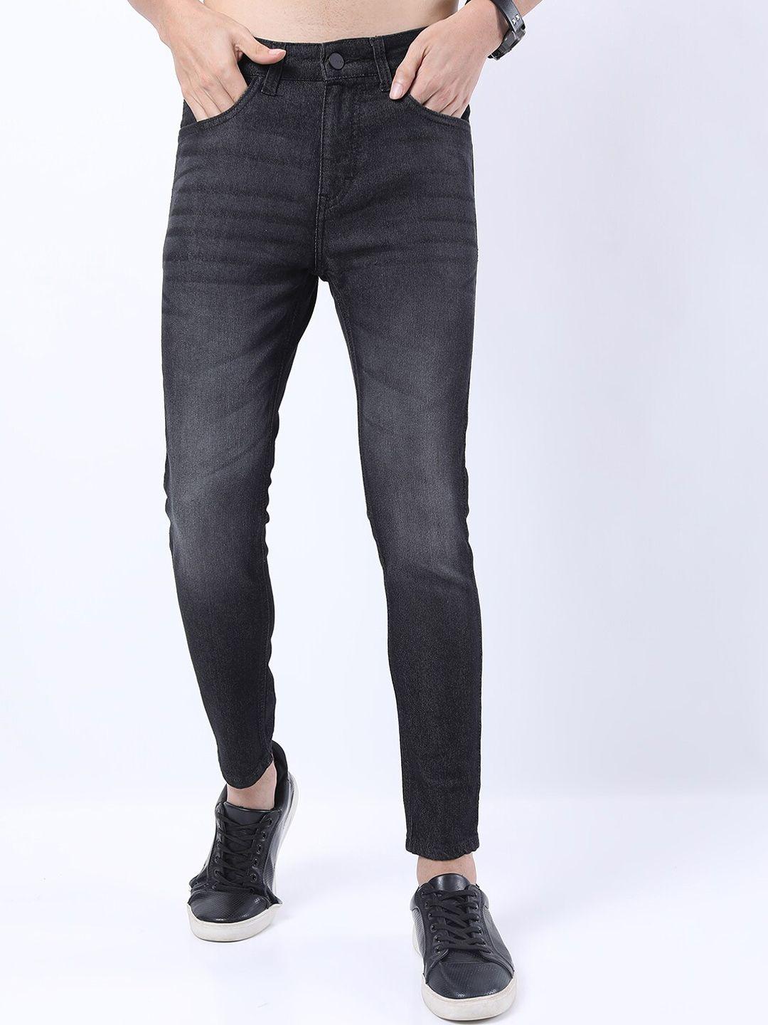 ketch men charcoal skinny fit light fade stretchable jeans