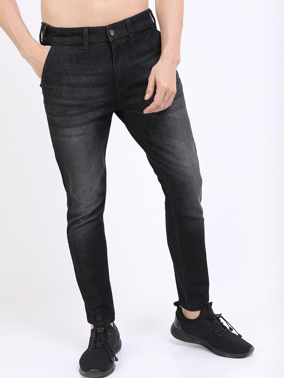 ketch men charcoal slim fit light fade cotton stretchable jeans