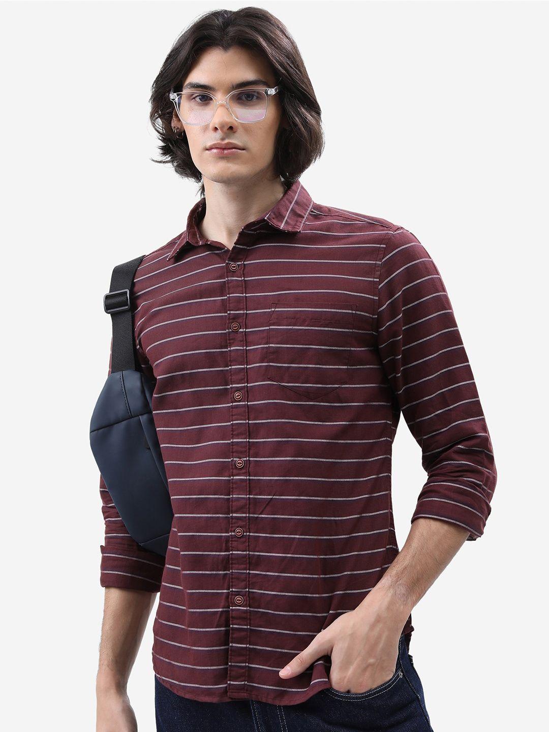 ketch men comfort slim fit striped casual shirt