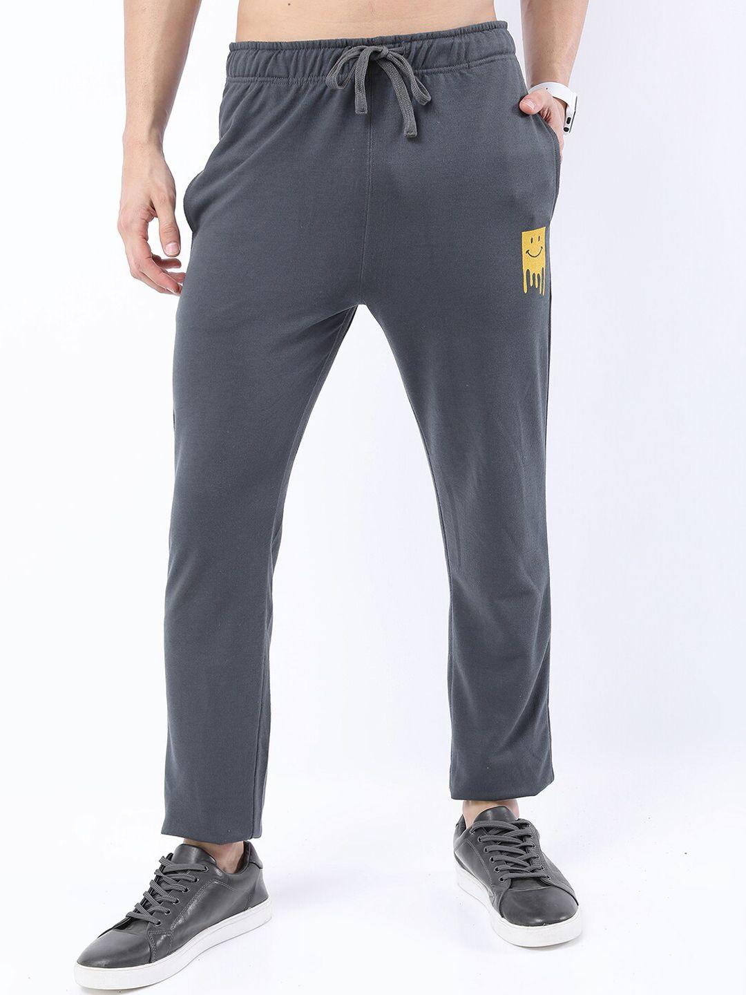 ketch men grey printed track pants