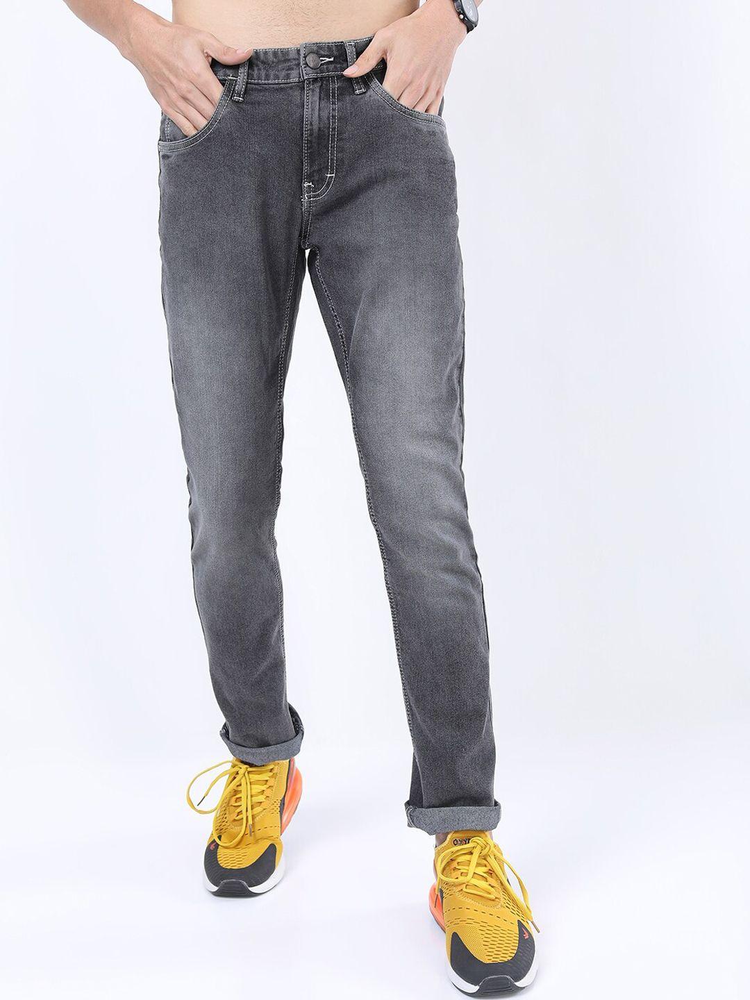 ketch men grey slim fit clean look light fade stretchable jeans