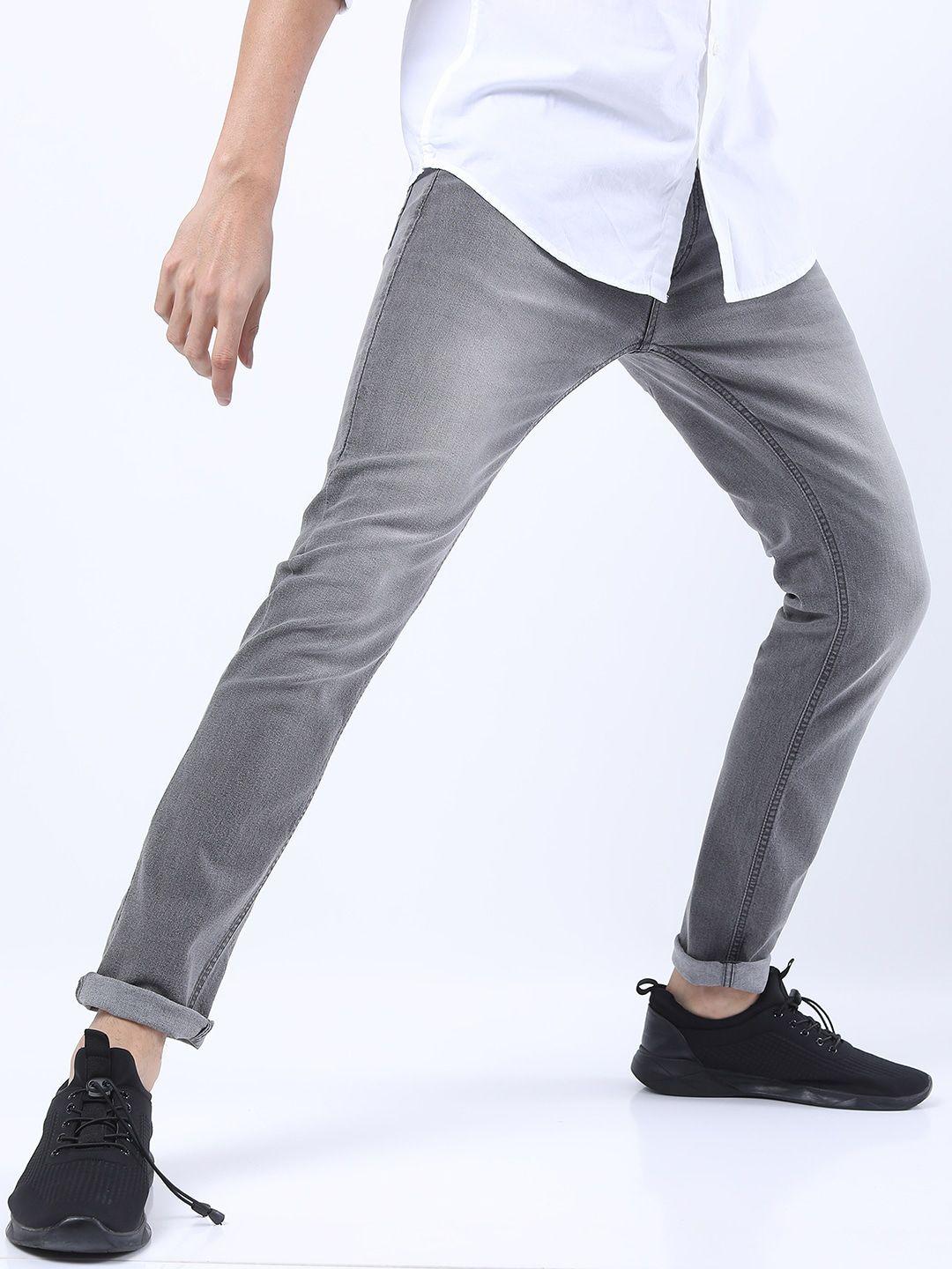 ketch men grey slim fit light fade stretchable jeans