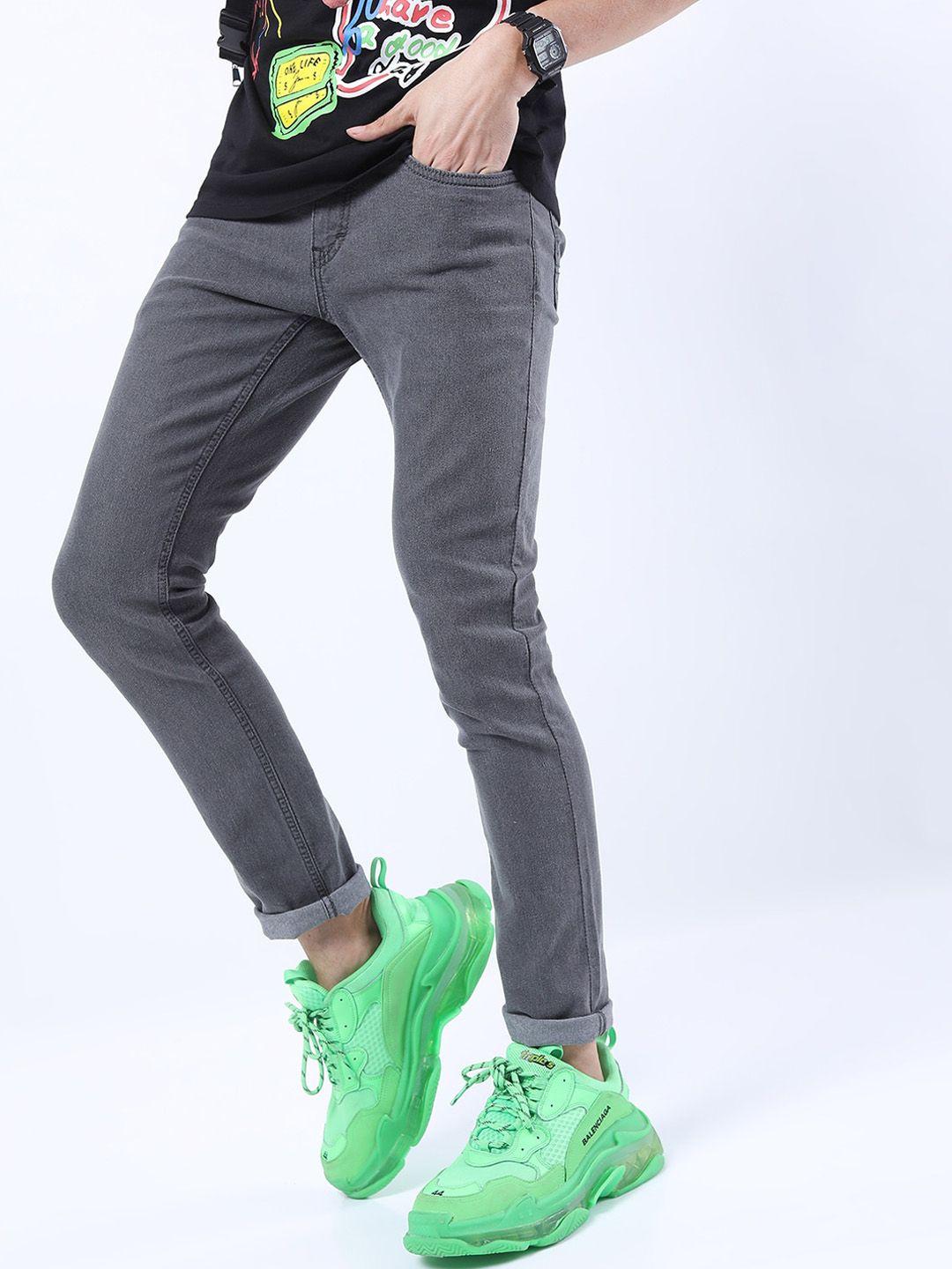 ketch men grey slim fit stretchable jeans