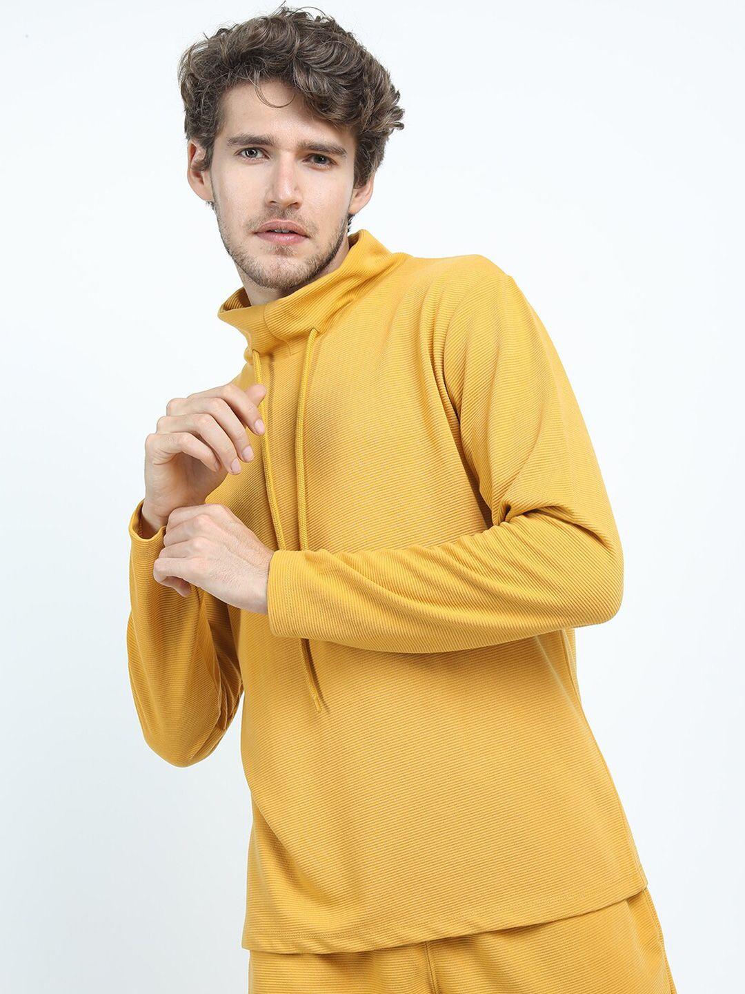 ketch men mustard yellow high neck t-shirt