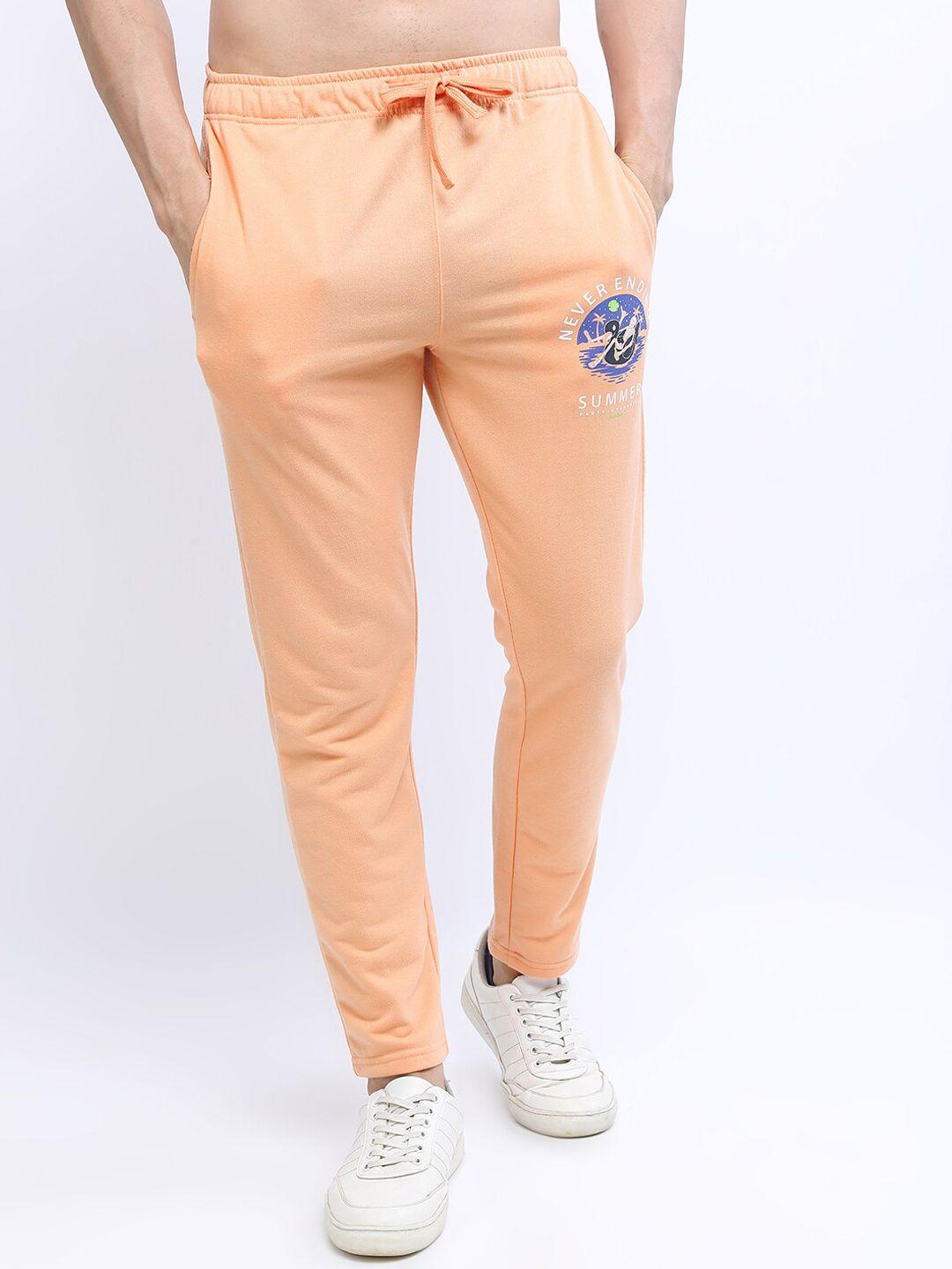 ketch men peach printed track pants