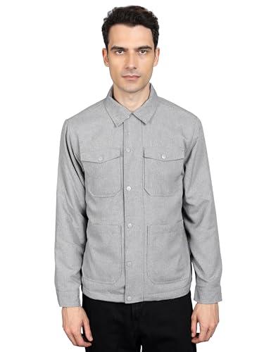 ketch men regular fit grey jacket (khjk000141