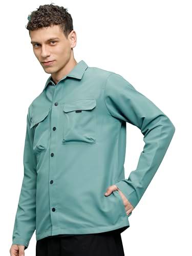 ketch men regular fit olive jacket (khjk000137