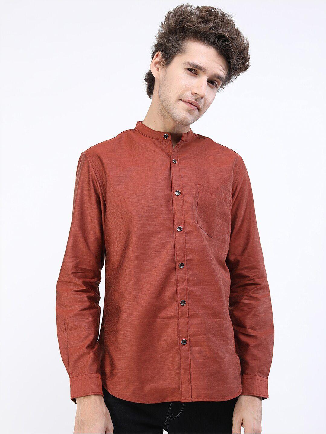 ketch men rust slim fit casual shirt