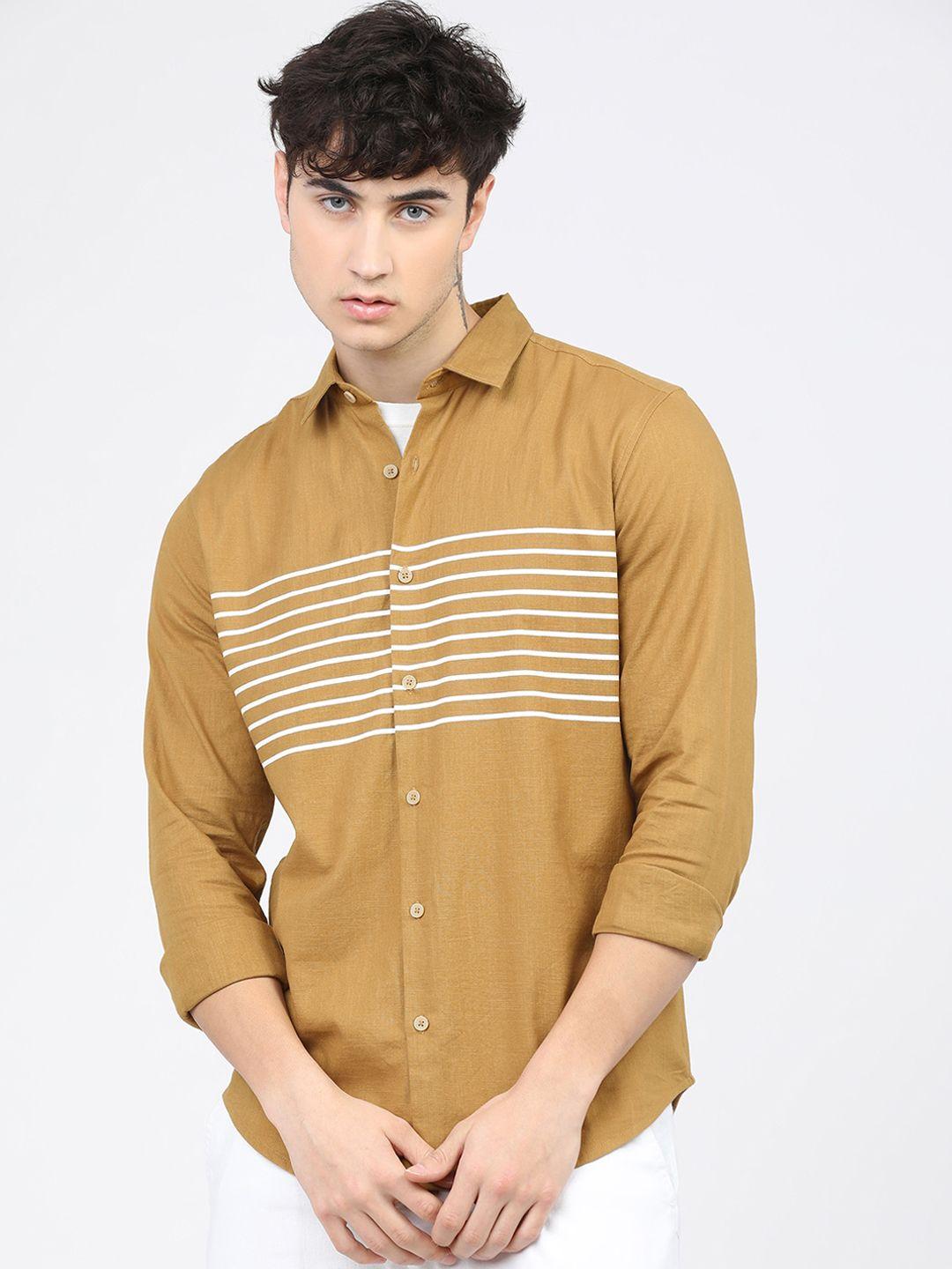 ketch men slim fit horizontal stripes casual shirt