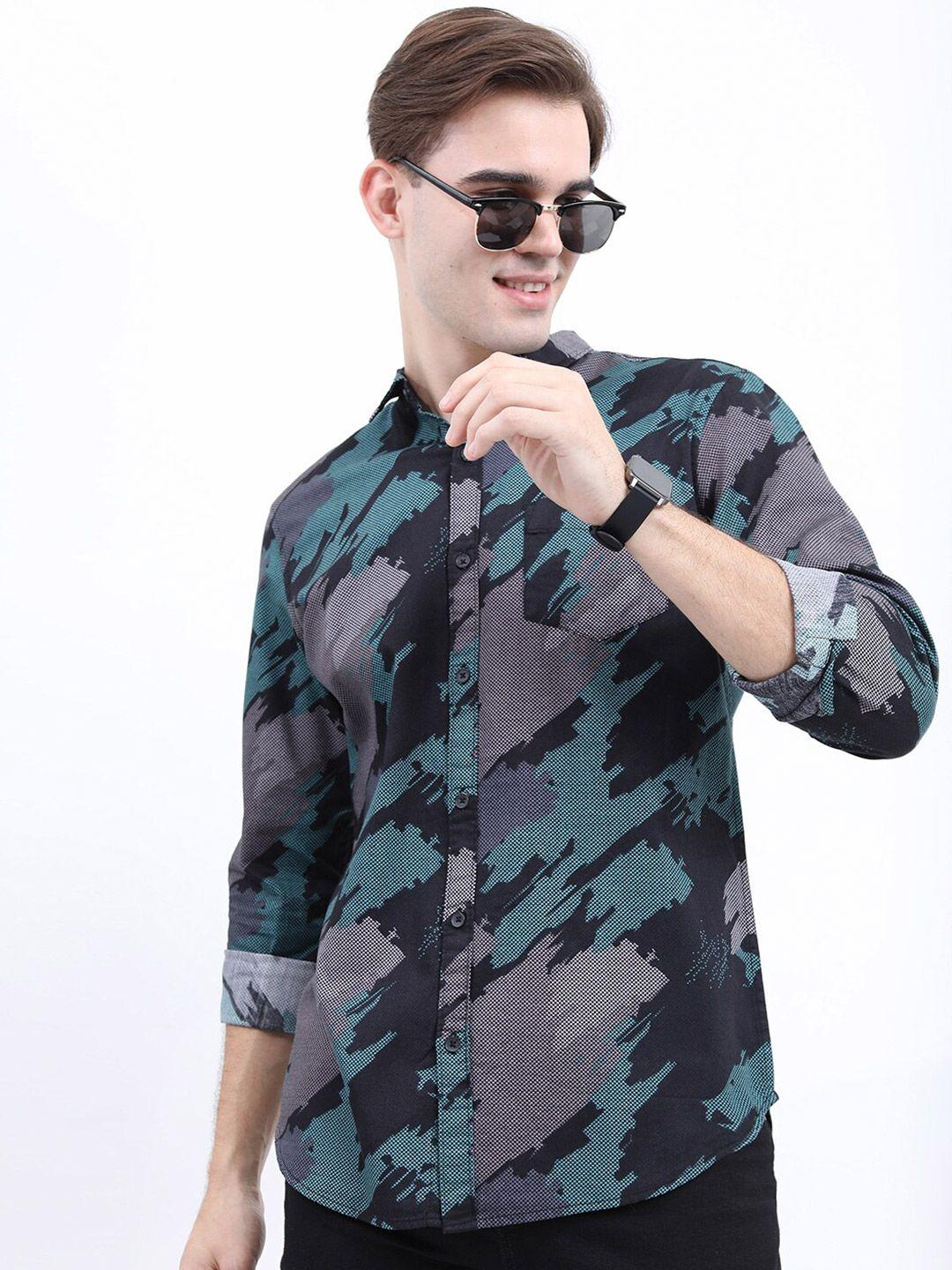 ketch men slim fit printed casual cotton shirt