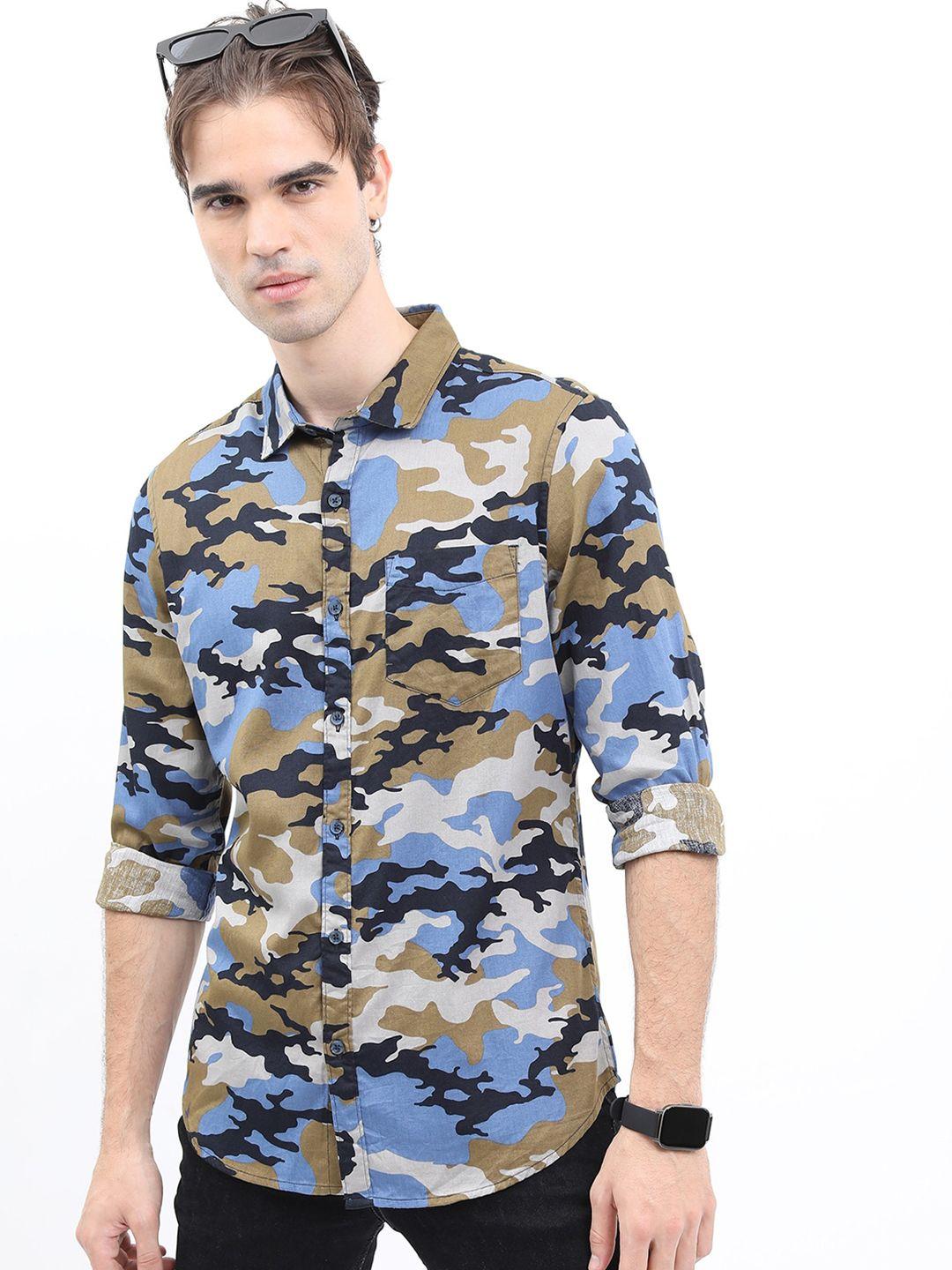 ketch men slim fit printed casual shirt