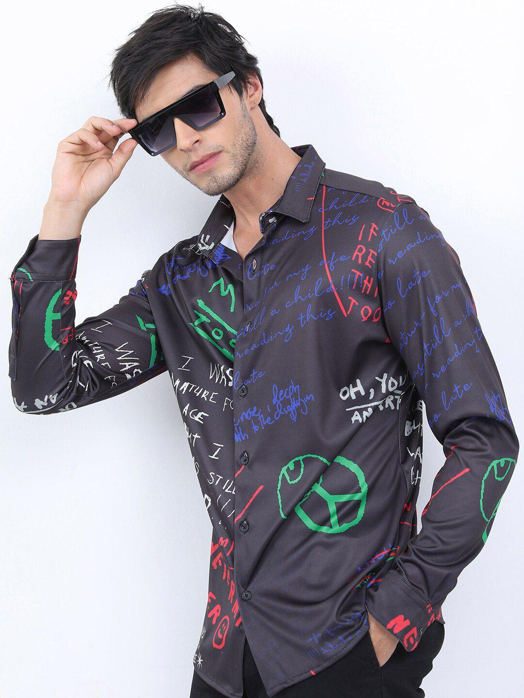 ketch men slim fit printed casual shirt