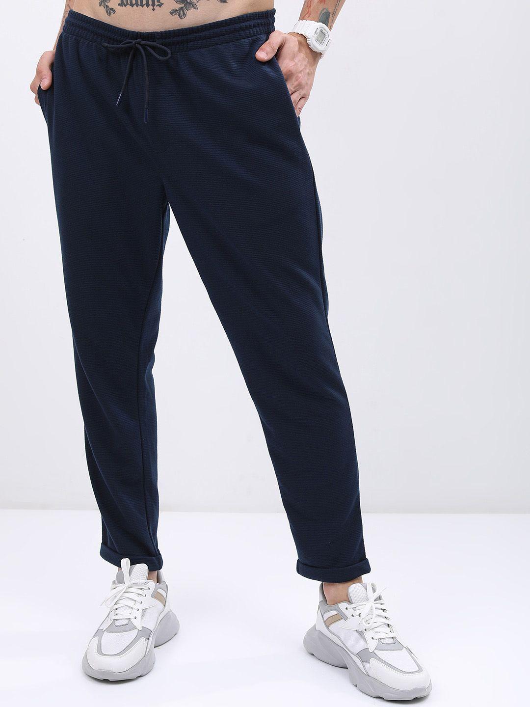 ketch men structured slim fit jogger trouser