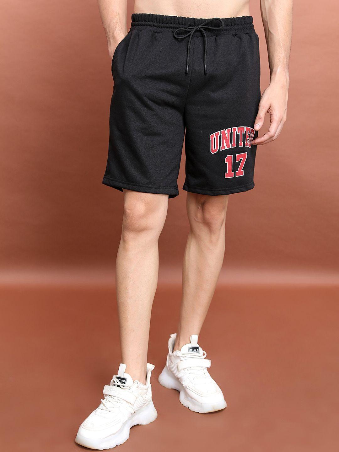 ketch men typography printed mid rise shorts