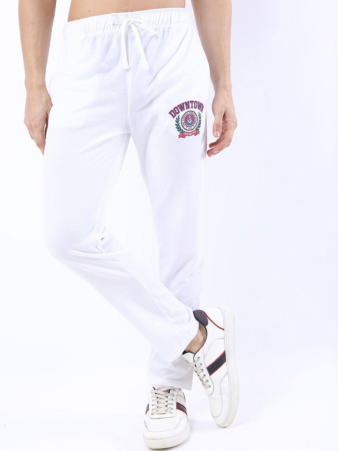 ketch men white printed track pants