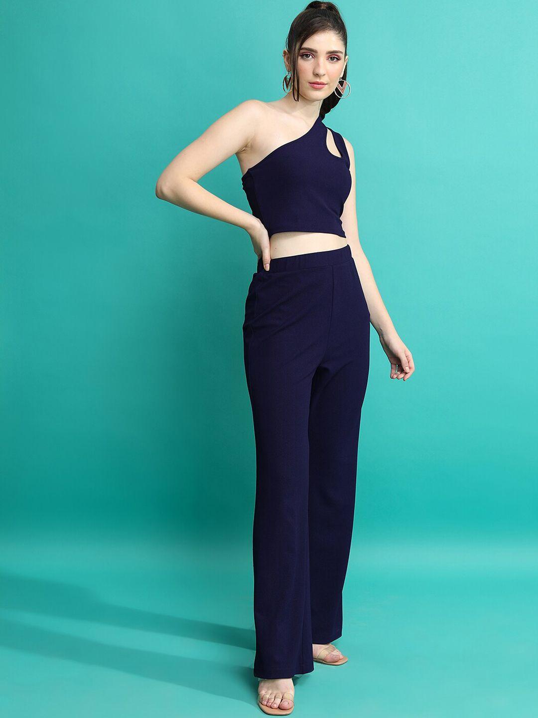 ketch one shoulder crop top with trousers co-ords