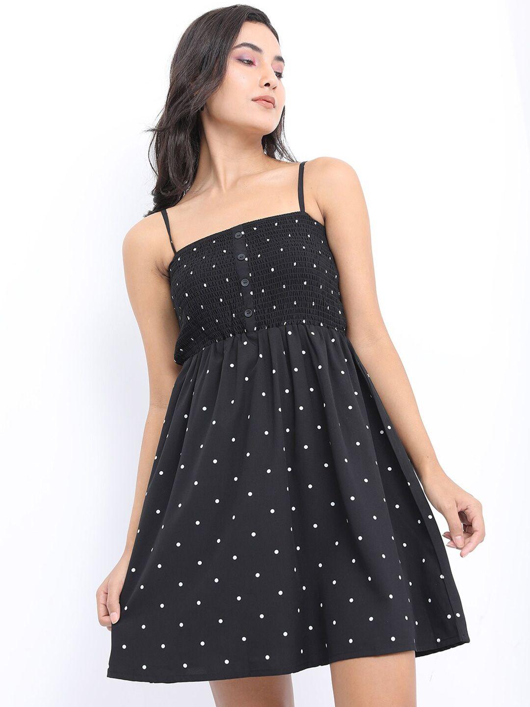 ketch polka dot printed fit & flare dress