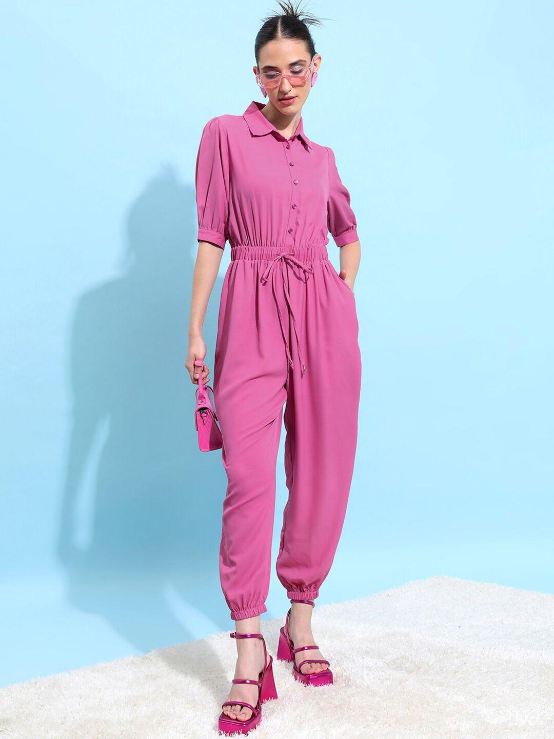 ketch shirt collar basic jumpsuit