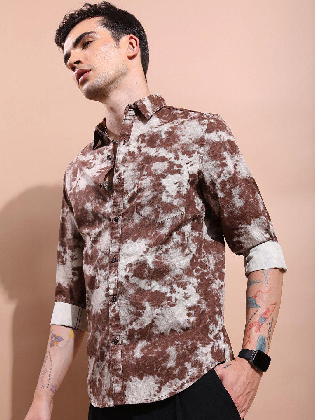 ketch slim fit abstract printed cotton casual shirt