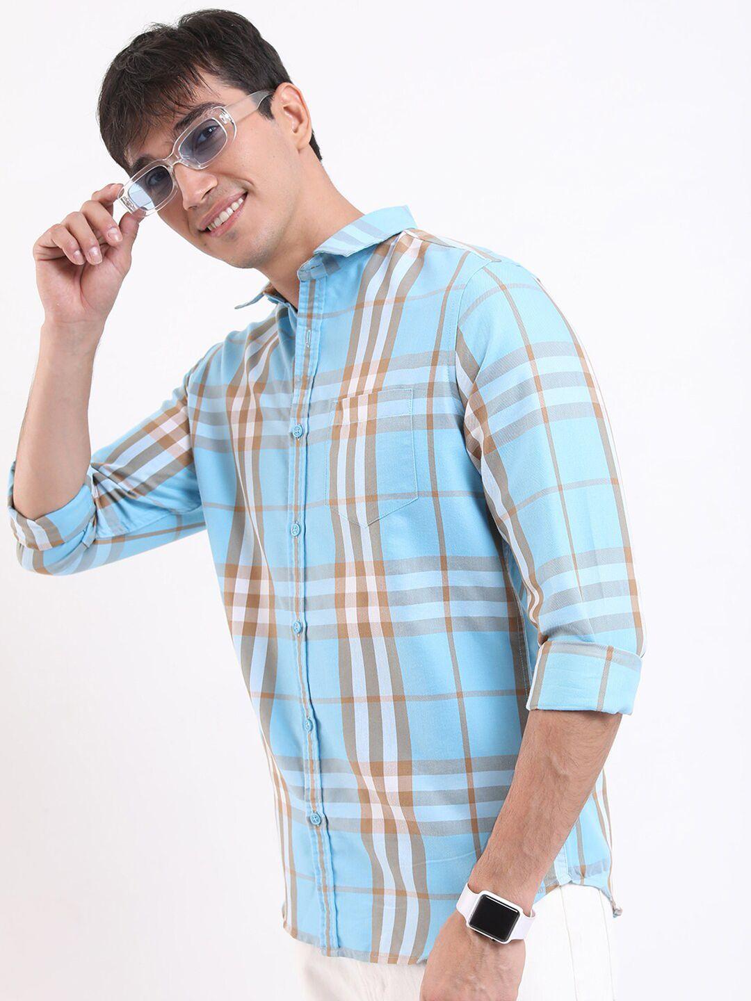 ketch slim fit checked casual shirt